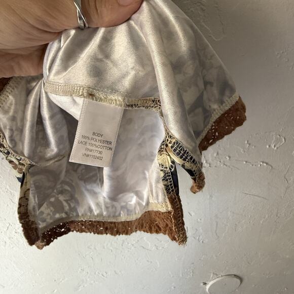 Weavers Girl Camisole Top M Boho Floral Lace Trim Y2K Retro Tank Top Babydoll - Picture 7 of 8